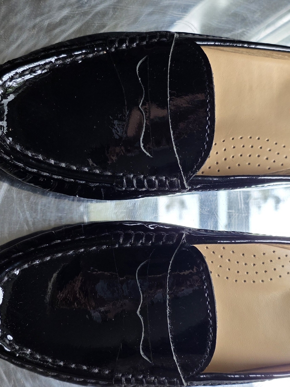 NWOB Marc Joseph UNION MULE Black Patent Leather Penny Loafer Mules Sz 6